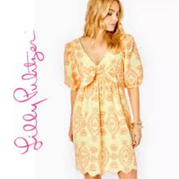 Lilly Pulitzer Dresses & Skirts - Lilly Pulitzer Sarafina Eyelet babydoll dress, Size 12, Worn 1x